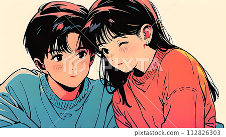 Couple illustration material 112826303