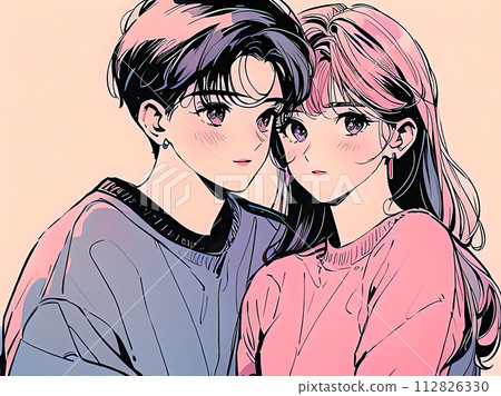 Couple illustration material 112826330