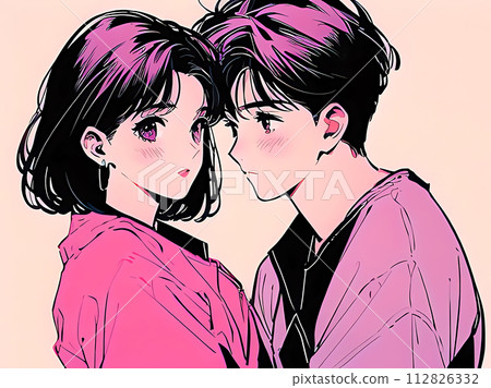 Couple illustration material 112826332