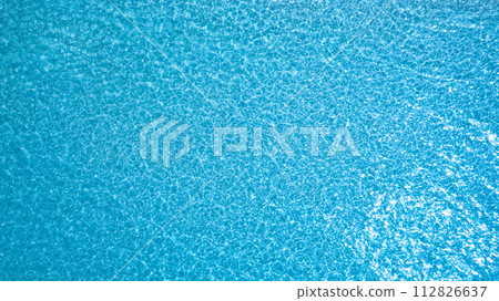 High aerial view of the beautiful seascape on tropical summer, Ocean view with sunlight of a shining expanse of water. 112826637