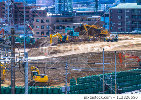 日本相模原市景 - 中央新幹線神奈川縣車站（暫名）新建和橋本站前的鋼塔景觀 112826650