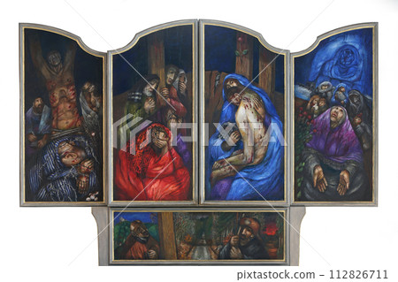 High altar by Sieger Koder in Church of Our Lady of Sorrows in Rosenberg, Germany High altar by Sieger Koder in Church of Our Lady of Sorrows in Rosenberg, Germany 112826711