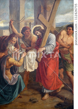 6th Stations of the Cross, Veronica wipes the face of Jesus, Church of Visitation of the Virgin Mary in Sisak, Croatia 6th Stations of the Cross, Veronica wipes the face of Jesus, Church of Visitation of the Virgin Mary in Sisak, Croatia 112826735