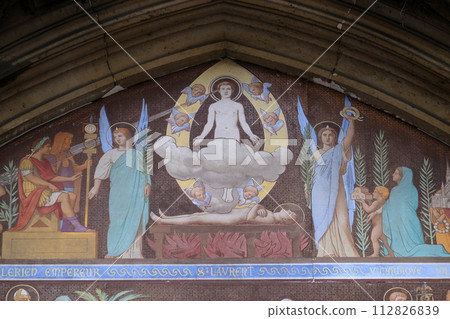 Saint Laurent, Central Portal - Tympanum of the Saint Laurent Church, Paris, France Saint Laurent, Central Portal - Tympanum of the Saint Laurent Church, Paris, France 112826839