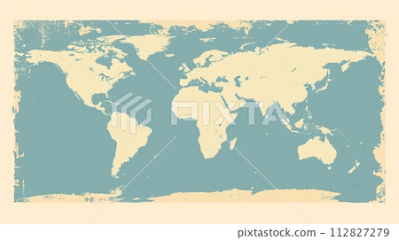 Vintage style map of the world with texture 112827279