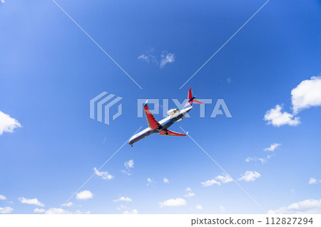 Sendai Airport in early spring, plane landing, Natori City, Miyagi Prefecture 112827294