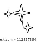 Stars, sparkles one line vector icon 112827364