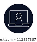 Webinar, online interview line vector icon 112827367