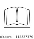 Open book one line vector icon 112827370