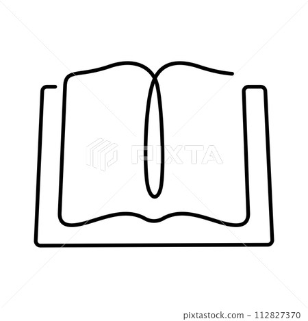 Open book one line vector icon 112827370