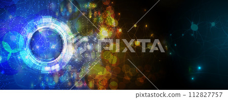 Abstract Artificial intelligence. Cloud computing. Machine learning. Technology web background. Virtual concept futuristic background 112827757