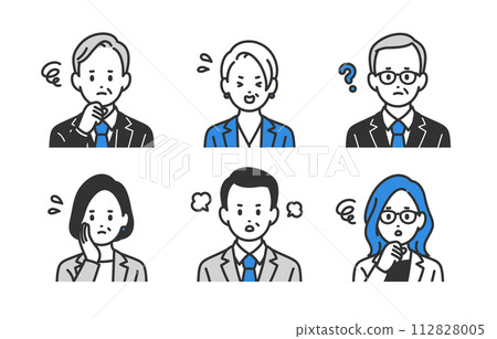 Male and female upper body set of negative managers/managers [person vector illustration material] 112828005