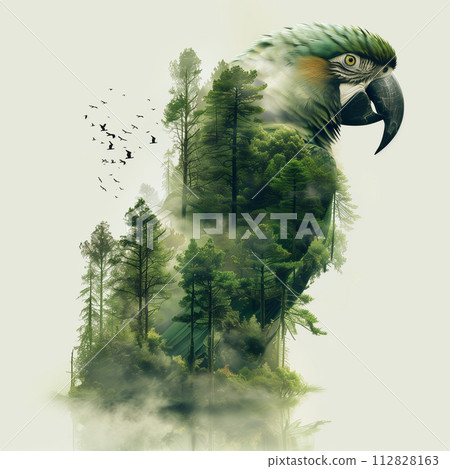 A parrot that coexists with the forest 112828163
