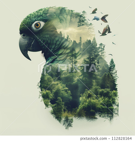 A parrot that coexists with the forest 112828164