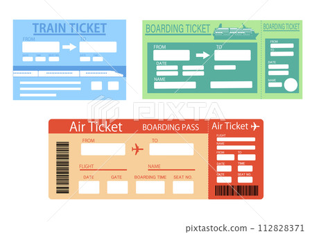 Train, ship and plane tickets 112828371