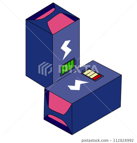 battery swap for electric scooter.  Cartoon 112828992