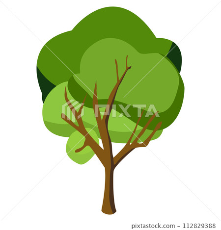 Cute green trees. Can be used to illustrate any nature or healthy lifestyle topic. Flat style 112829388