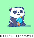 That cute illustration of a boba panda cartoon 112829653