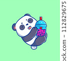 That cute illustration of a boba panda cartoon 112829675