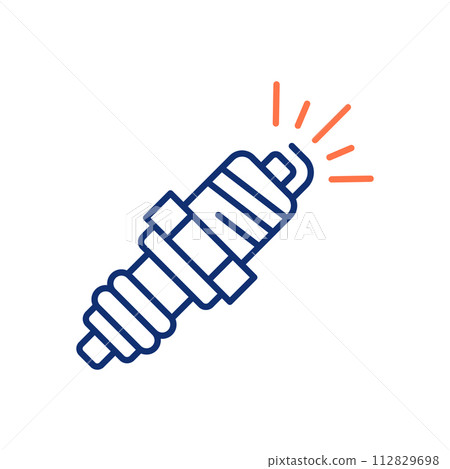 Spark plug icon. Vector illustration. Editable stroke. Spark plug icon. Vector illustration. Editable stroke. 112829698
