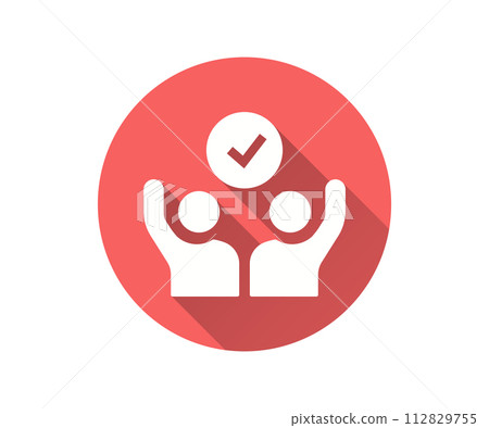Team flat icon with long shadow for graphic and web design. Team flat icon with long shadow for graphic and web design. 112829755