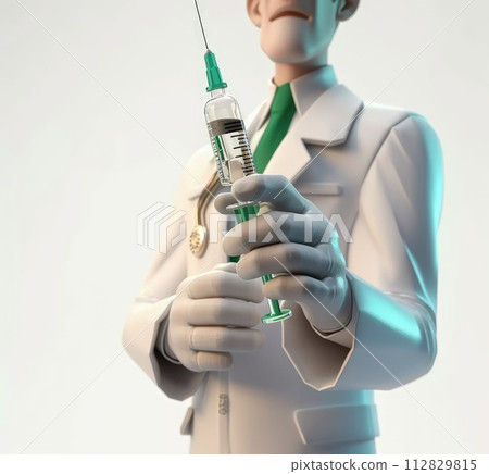 Virtual healing: a 3d character doctor in digital healthcare, combining expertise, compassion, and innovative medical solutions for a virtual and interactive approach to well-being. 112829815