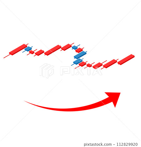 Illustration of an isometric rising chart. FX, investment material, top method, no main line. Illustration of an isometric rising chart. FX, investment material, top method, no main line. 112829920