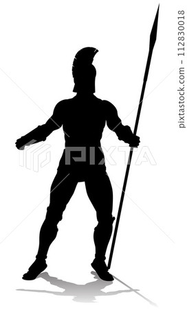 Spartan Silhouette Gladiator Trojan Greek Warrior 112830018