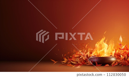 Happy lohri. Celebrating the warmth of cultural traditions and the joy of Lohri festival in Punjab: a vibrant cultural celebration of music, dance, and bonfires 112830050