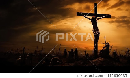 Good Friday, Jesus Christ on the crucifixion, a poignant symbol of sacrifice, redemption, and the profound Christian narrative. 112830085