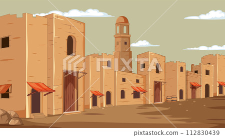 Desert Town at Peaceful Afternoon 112830439