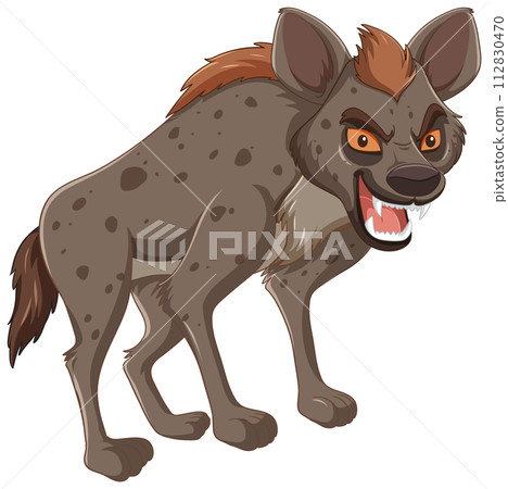 Fierce Cartoon Hyena on Prowl 112830470
