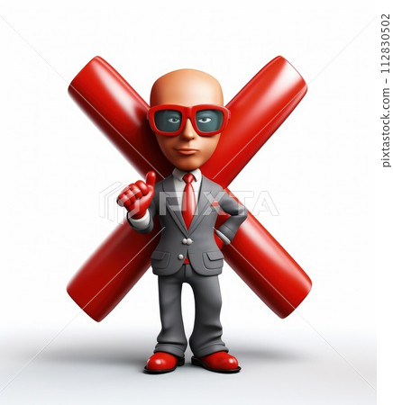 Banning entry: a 3d prohibition concept with a red x sign, a virtual warning symbolizing restricted access for banners and websites, ensuring digital safety and control in a visually impactful design 112830502