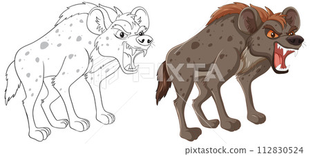Hyenas in Stages: Sketch to Color 112830524