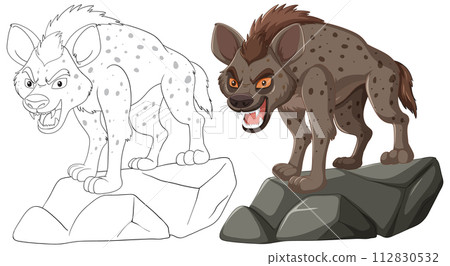 Hyena Illustration: From Sketch to Color 112830532