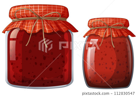 Homemade Jam Jars Vector Illustration Homemade Jam Jars Vector Illustration 112830547