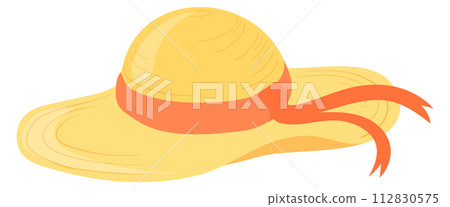 Straw hat color icon. Summer female fashion 112830575