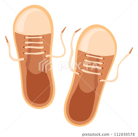 Sneakers cartoon icon. Hiking sport shoes pair Sneakers cartoon icon. Hiking sport shoes pair 112830578