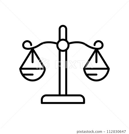Scale icon line design template isolated Scale icon line design template isolated 112830647