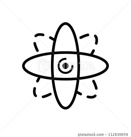 Atom science icon line design template isolated illustration 112830659