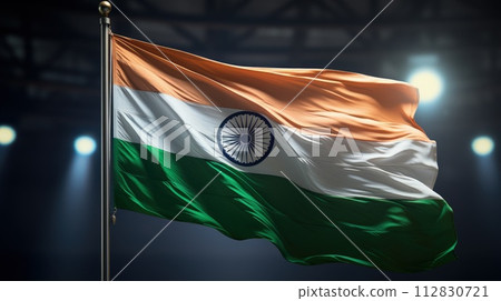 India Republic Day. A vibrant scene unfolds on India Republic Day: Tri-color flags flutter in the patriotic breeze as people celebrate democracy, unity, and national pride. India Republic Day. A vibrant scene unfolds on India Republic Day: Tri-color flags flutter in the patriotic breeze as people celebrate democracy, unity, and national pride. 112830721