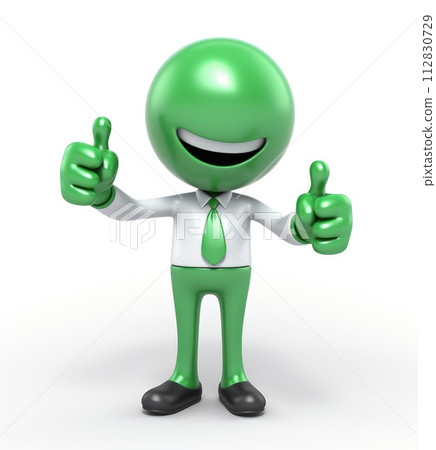 3d man is green tick symbol, signifying completion and success, in a compelling visual representation of achievement and endorsement, a check off character 112830729