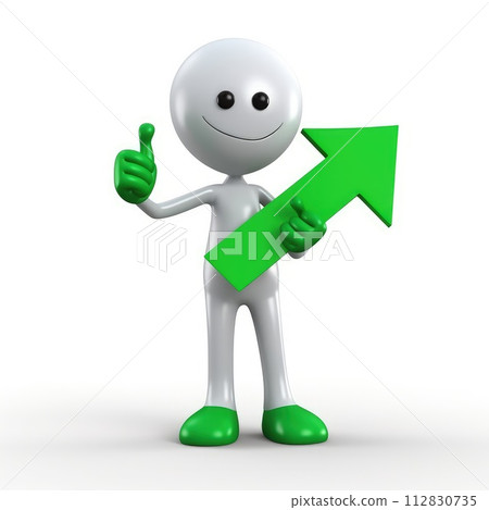 3d man is green tick symbol, signifying completion and success, in a compelling visual representation of achievement and endorsement, a check off character 112830735