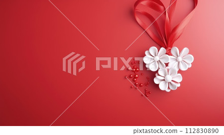 Celebrating spring's cheer: the joyous tradition of happy martisor, a Romanian cultural festivity marked by red and white talismans, symbolizing luck, optimism, and festive merriment on March 1st Celebrating spring's cheer: the joyous tradition of happy martisor, a Romanian cultural festivity marked by red and white talismans, symbolizing luck, optimism, and festive merriment on March 1st 112830890