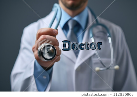 Medical concept, family doc, doctor online. Clinic Hospital Holistic health approach. innovative medical care, Patient-centered care .Banner copyspace background . 112830903