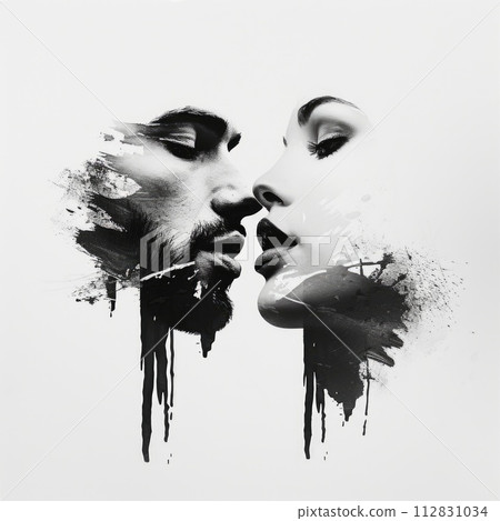 Capturing love's essence: a celebration of kisses on kissing day, an intimate showcase of tender moment, passionate connection, affectionate expressions in language of love and romance 112831034