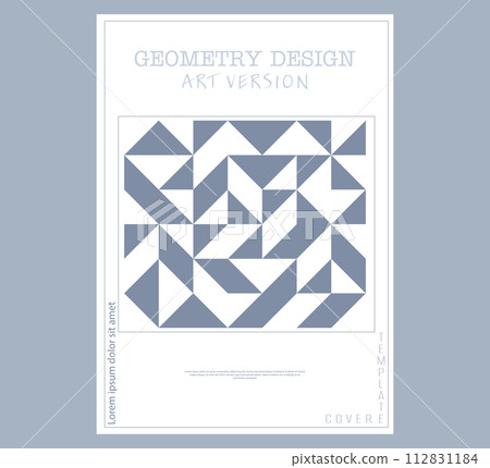 A triangular design layout for a cover, booklet or brochure. Corporate style template. An idea for interior decoration and creative design 112831184