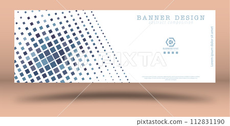 A graphic design layout for a cover or poster. Template for the design of a booklet or brochure. Creative idea for the design of prints, postcards, interior compositions 112831190