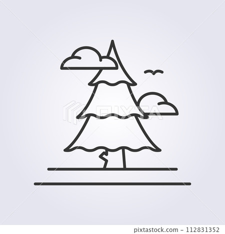 outline pine tree icon vector illustration logo design, spruce , fir, coniferous outline pine tree icon vector illustration logo design, spruce , fir, coniferous 112831352