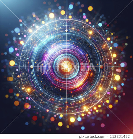 his image features a vibrant cosmic burst with multiple layers of light circles, simulating an energetic astronomical event his image features a vibrant cosmic burst with multiple layers of light circles, simulating an energetic astronomical event 112831452